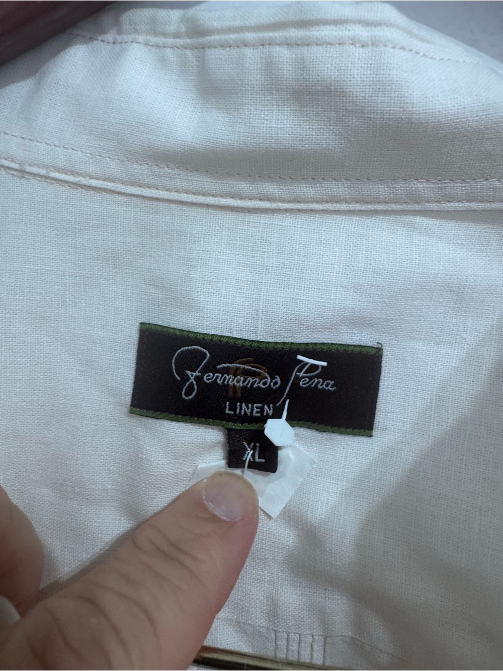 Classic Fernando Pena Men's Casual Button-Down Shirt in Off-White - Picture 6 of 6